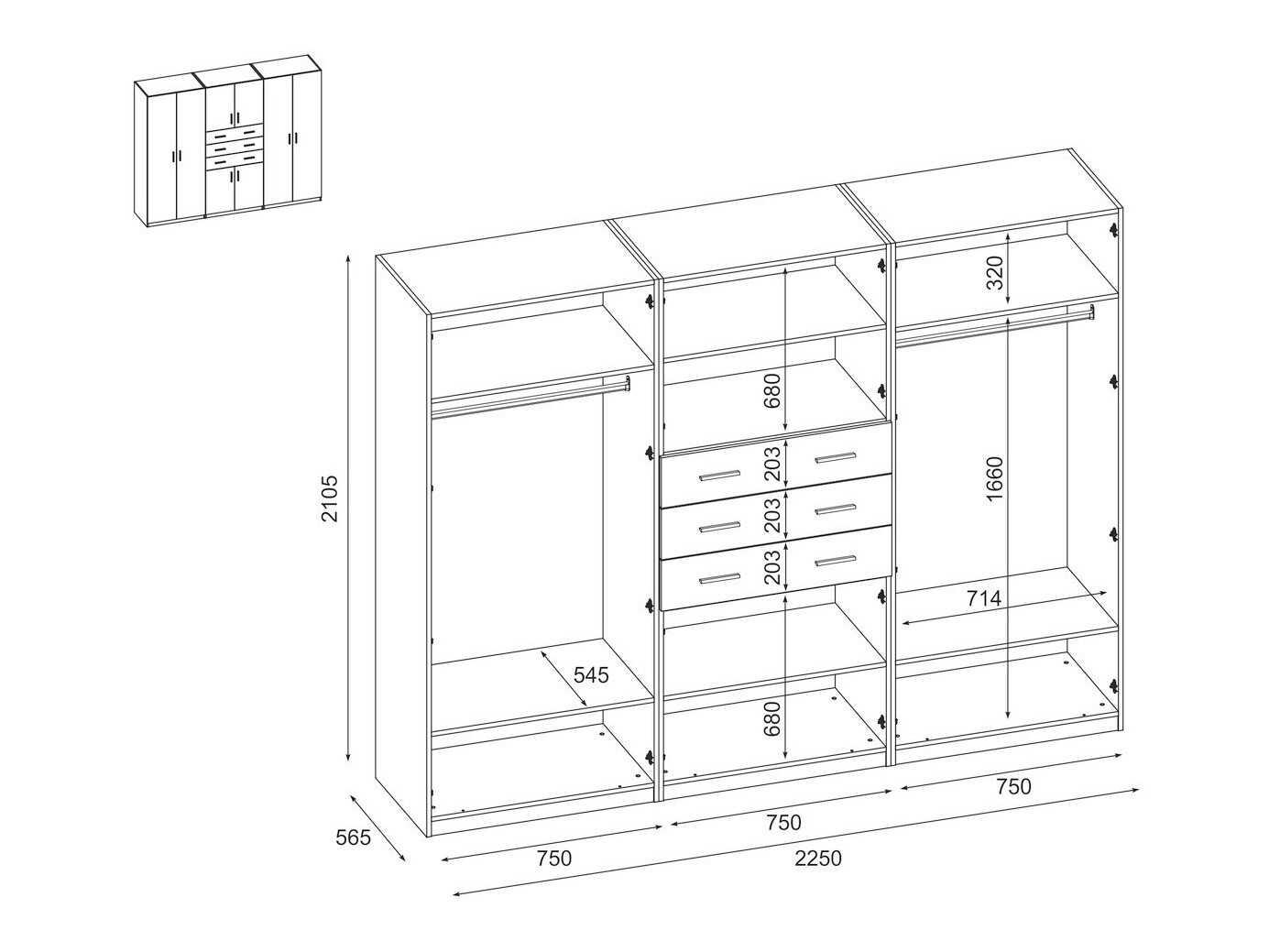 Gardróbszekrény Lexington 154 (Fehér)