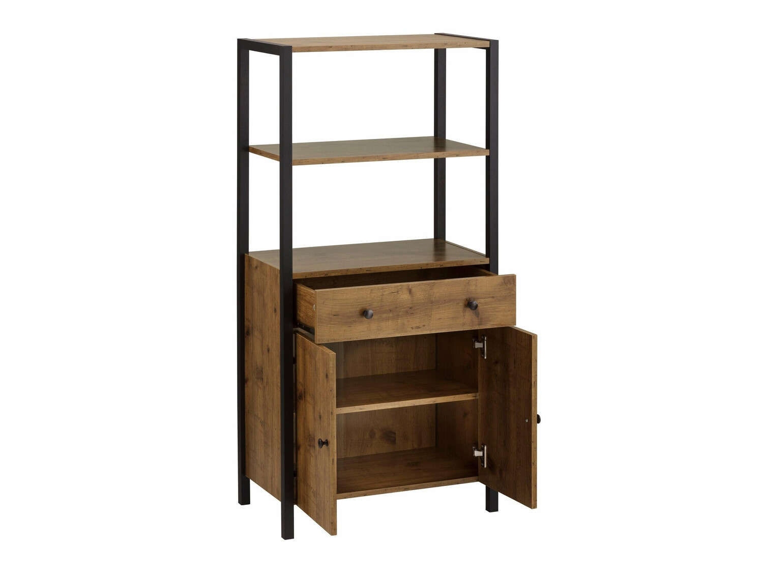 Fürdőszoba polc Larnovo 111 (Sötét tölgy + Fekete)