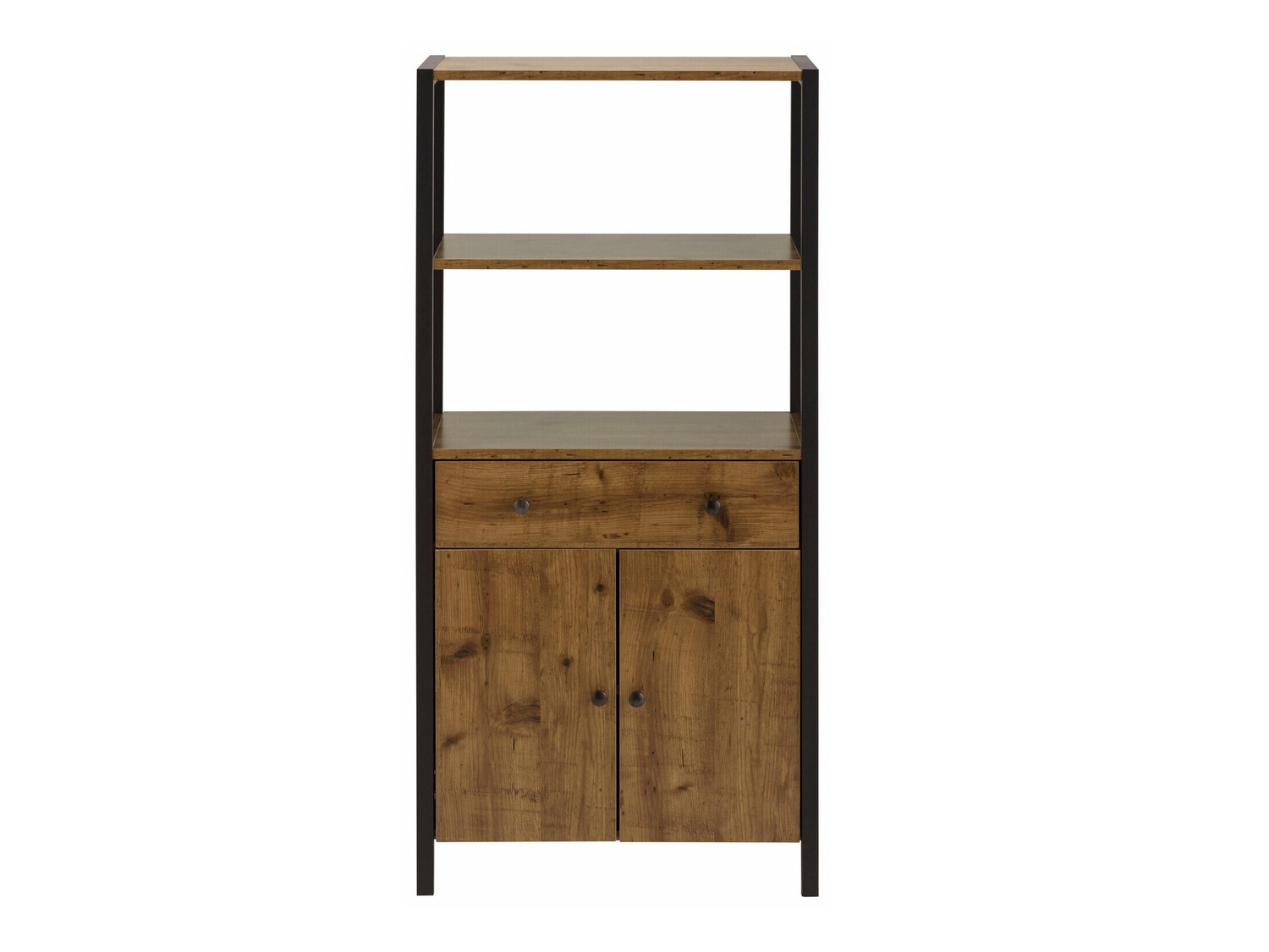 Fürdőszoba polc Larnovo 111 (Sötét tölgy + Fekete)