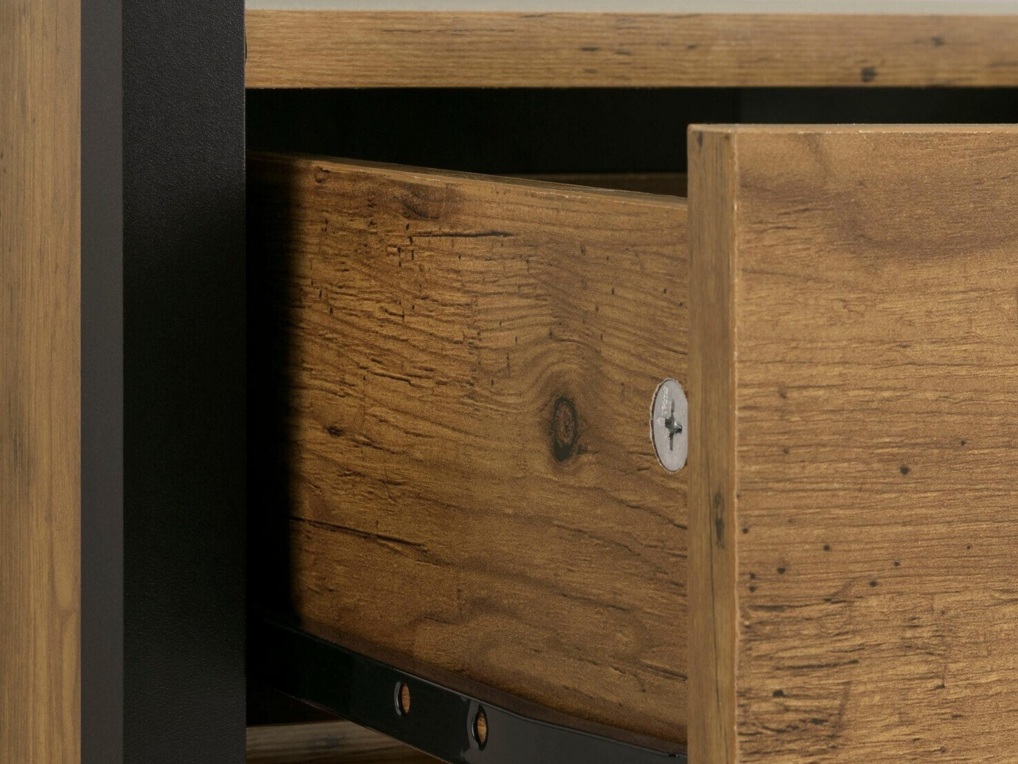 Fürdőszoba polc Larnovo 111 (Sötét tölgy + Fekete)