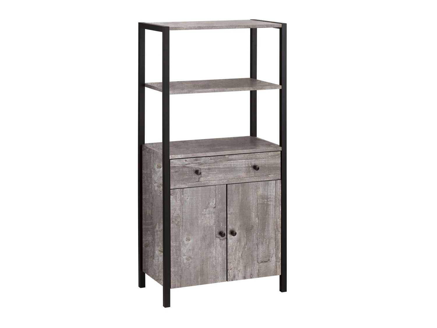 Fürdőszoba polc Larnovo 111 (Szürke tölgy + Fekete)