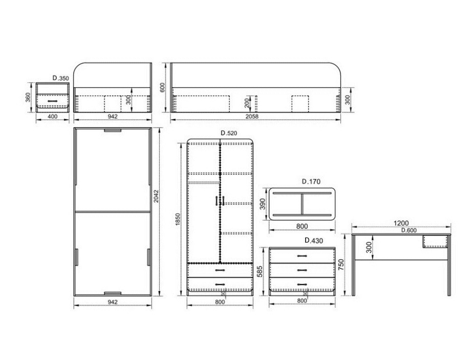 Gyerekszoba garnitúra Feldalo 103