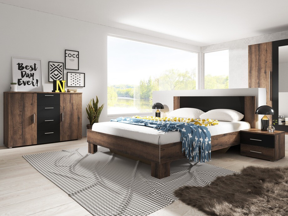 Komód Vestivo 101 (Monastery tölgy + Fekete)