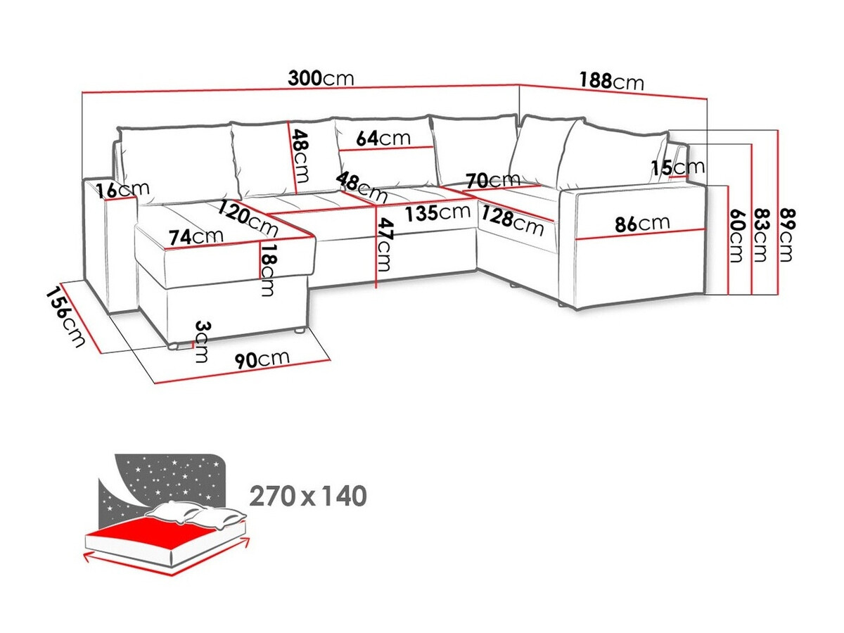Sarokkanapé Providence 144 (Montana 101 + MDL 5)