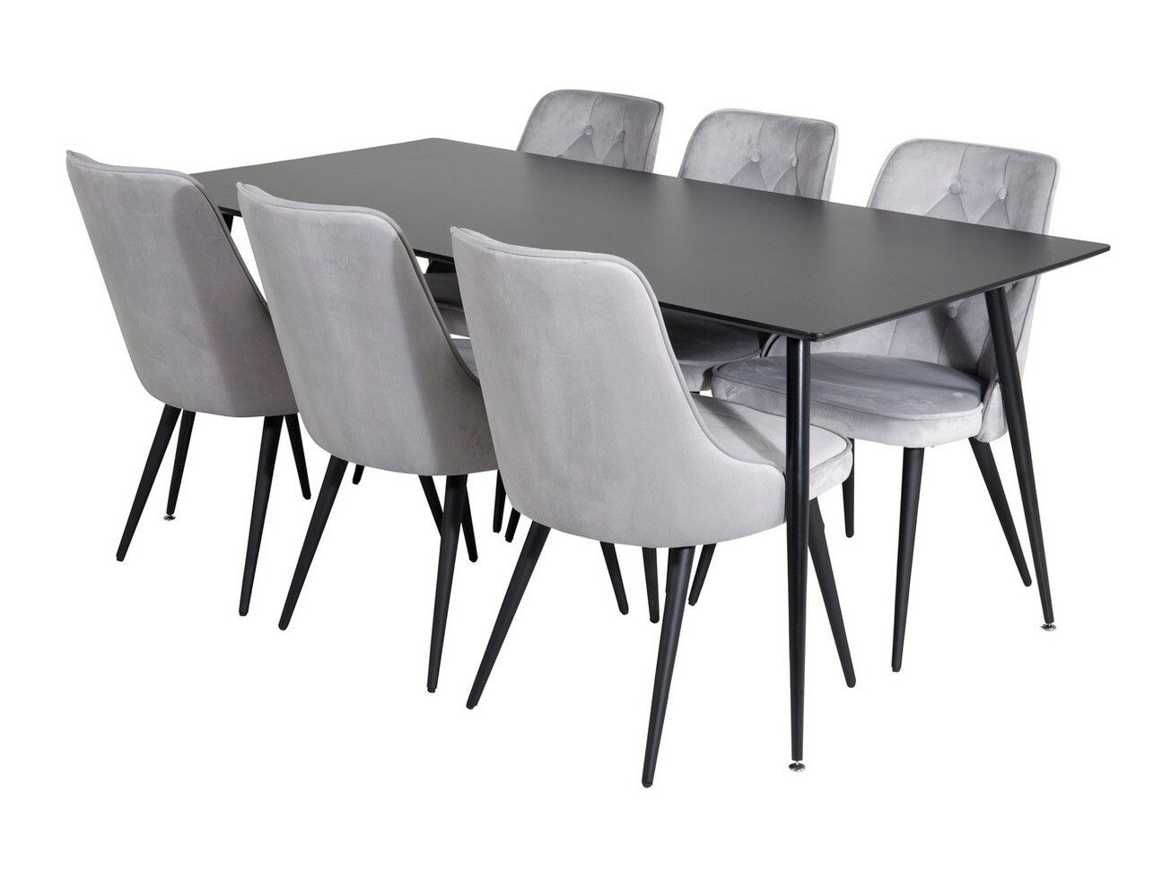 Étkezőgarnitúra Dallas 1508 (Világosszürke + Fekete)