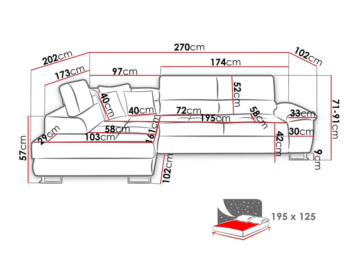 Sarokkanapé Comfivo Ruta VII (Rinaldi 15 + Rinaldi 13)