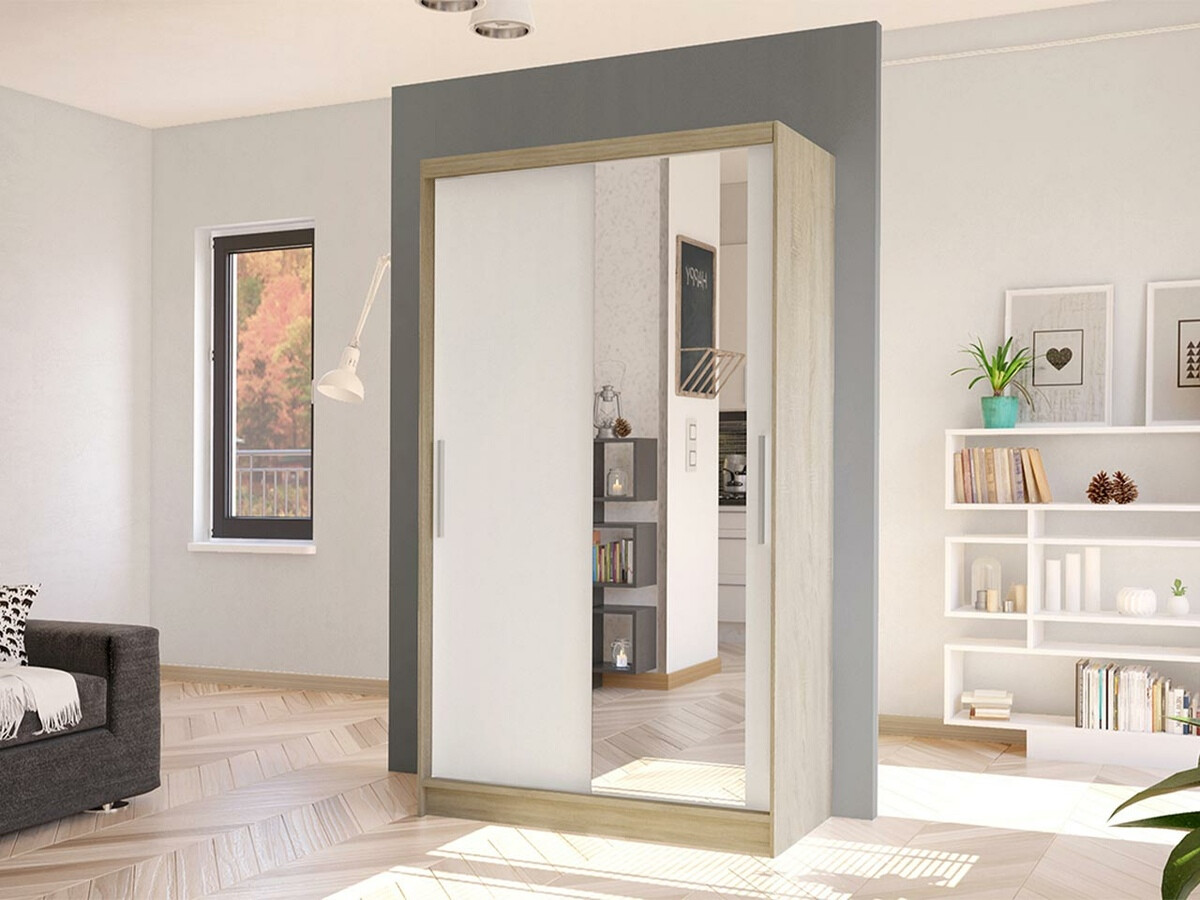 Gardróbszekrény Closico 164 (Sonoma tölgy + Fehér)