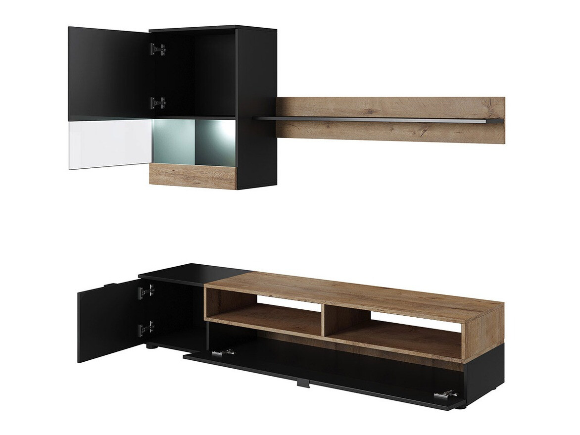 Nappali szett Charlotte 126 (Matt szürke + Lefkas tölgy)