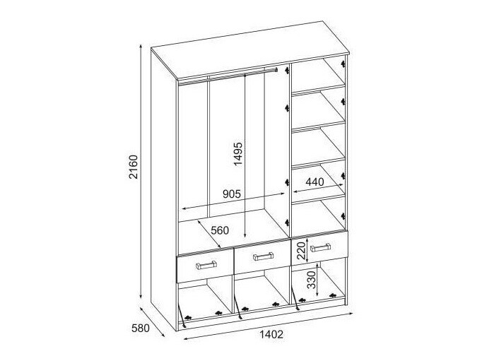 Gardróbszekrény Lexington 123