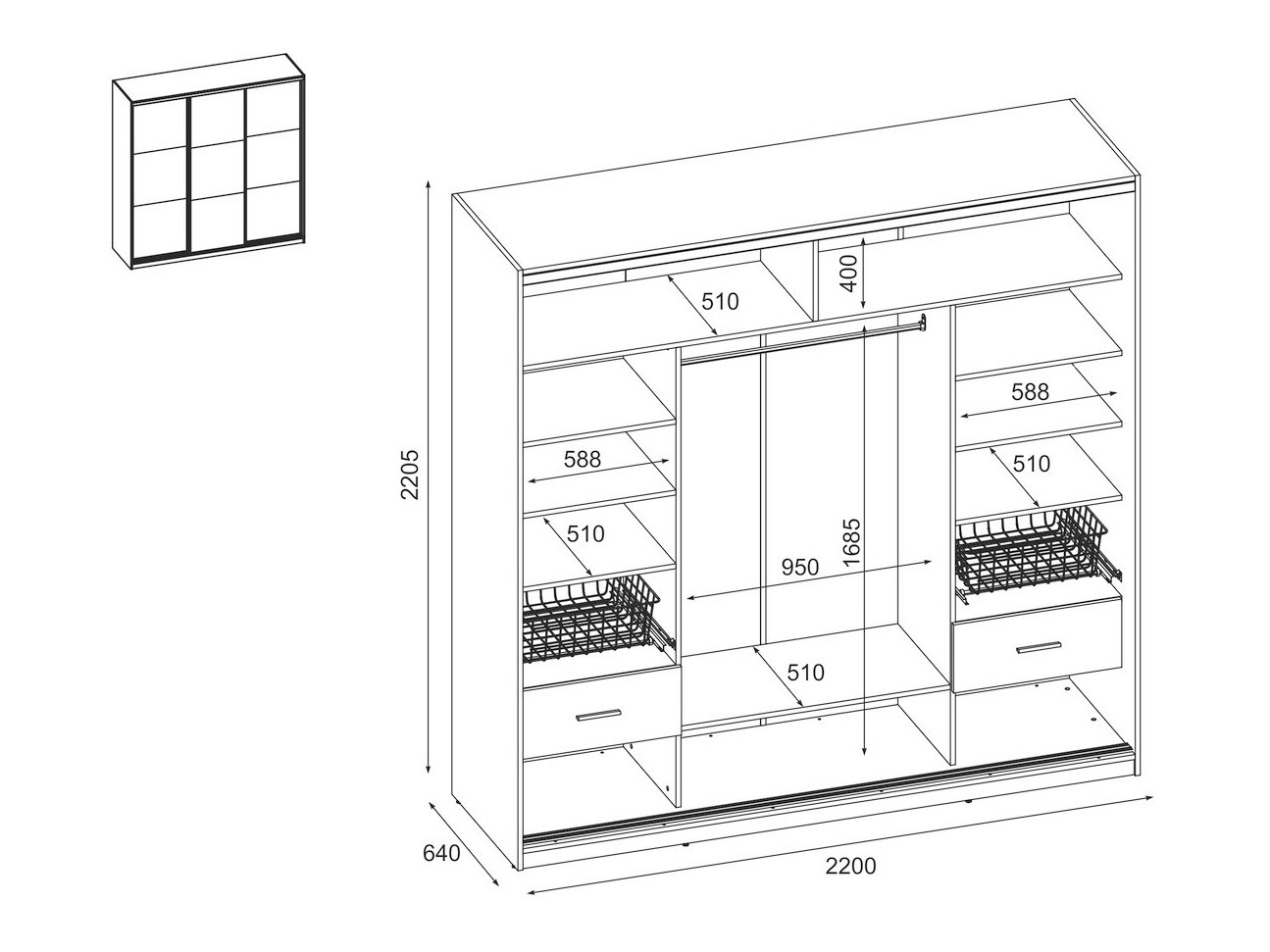 Gardróbszekrény Lexington 147 (Sonoma tölgy + Fehér)