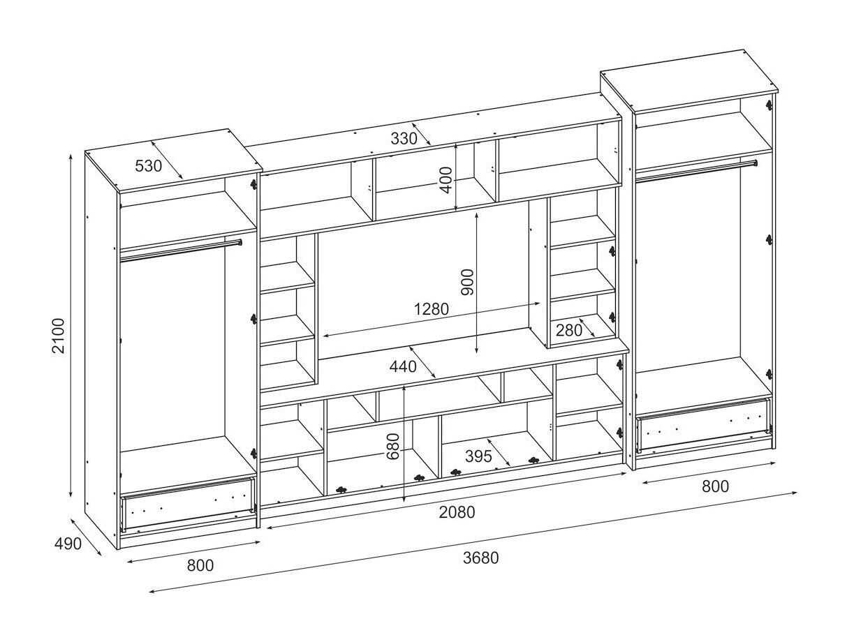 Nappali szett Lexington 146 (Világos sonoma tölgy + sötét Sonoma tölgy)