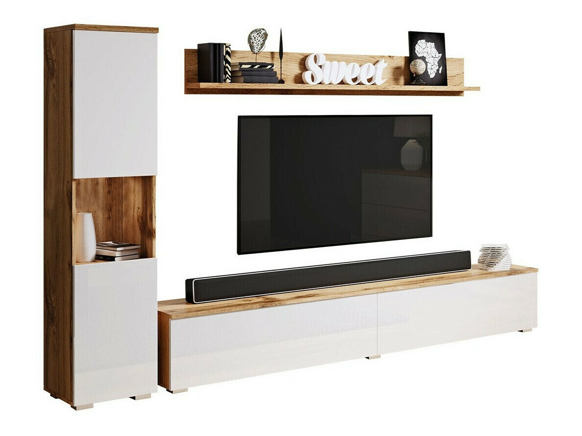 Nappali szett Sarasota 130 (Wotan tölgy + Fényes fehér)