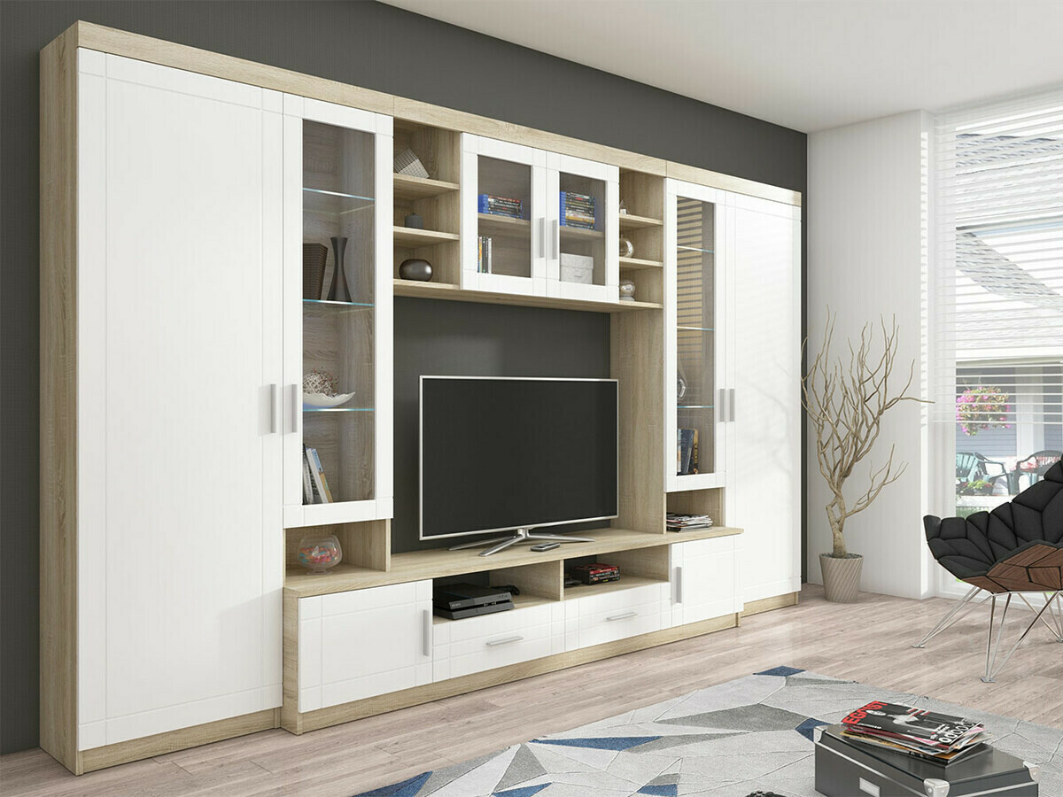 Nappali szett Tucson 108 (Sonoma tölgy + Fehér)