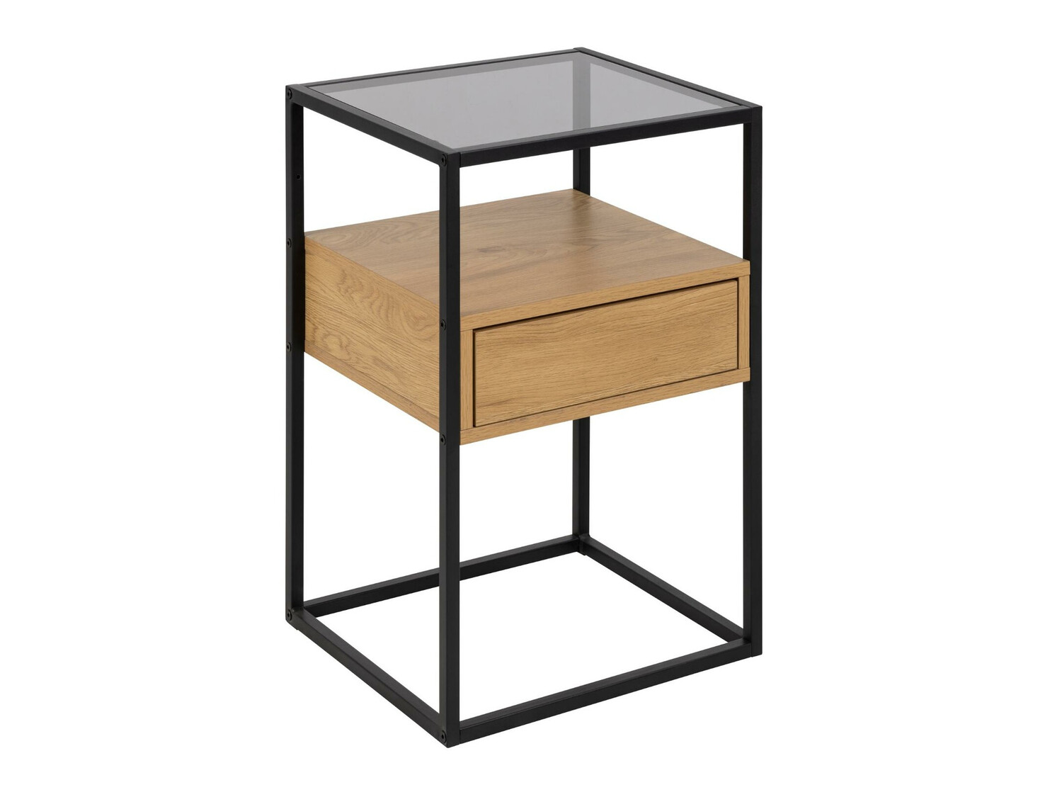 Éjjeliszekrény Norsica 695 (Fekete + Vad tölgy)