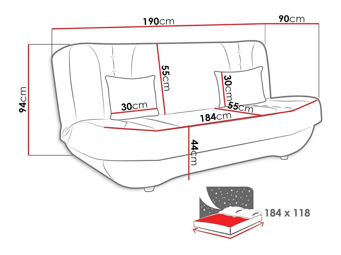 Kanapéágy Comfivo 239 (Alova 68 + Alova 07)