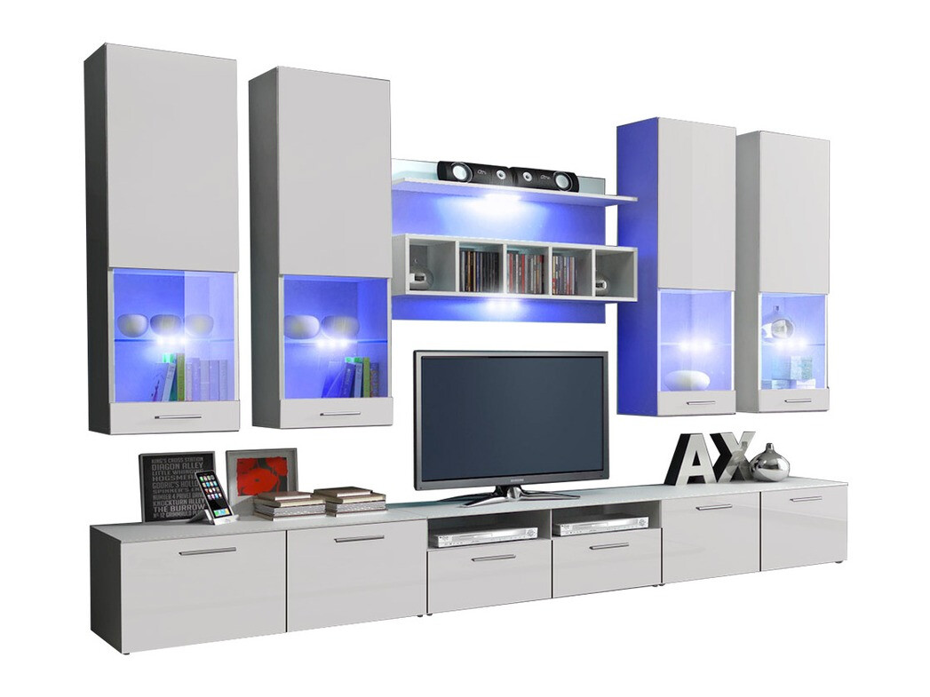 Nappali szett Caelum (Fehér + Fényes fehér)