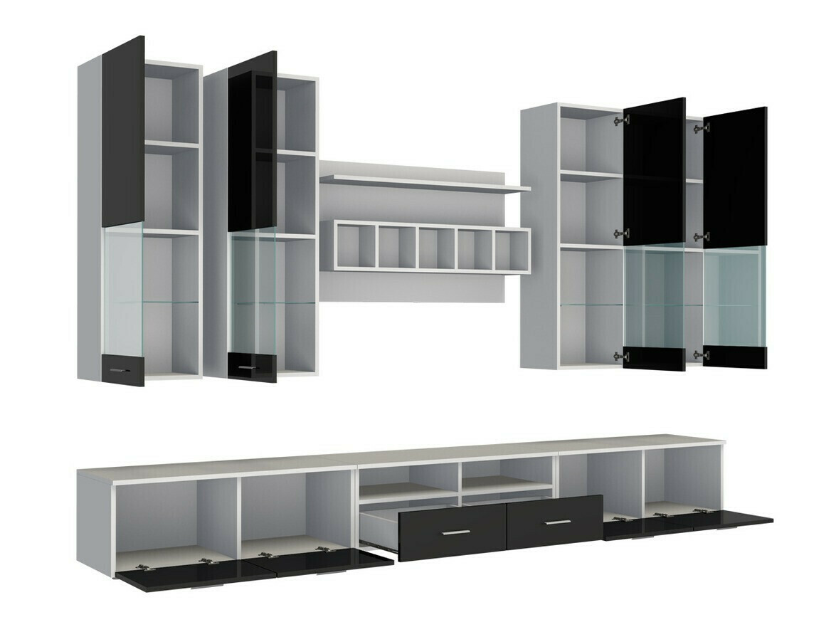 Nappali szett Nashville 107 (Fehér + Fényes fehér)