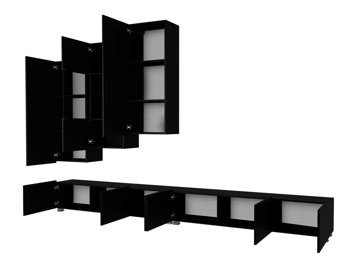 Nappali szett Tivdalu 133 (Fehér + Fényes fehér + Fekete + Fényes fekete)