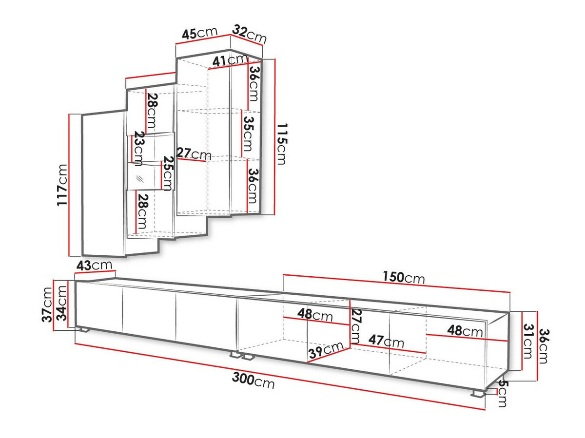 Nappali szett Tivdalu 133 (Fehér + Fényes fehér)