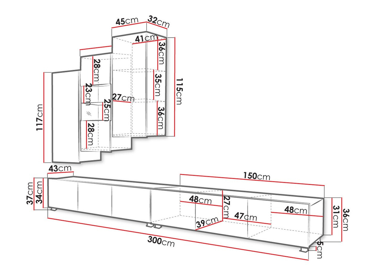 Nappali szett Tivdalu 133 (Fekete + Fényes fekete)