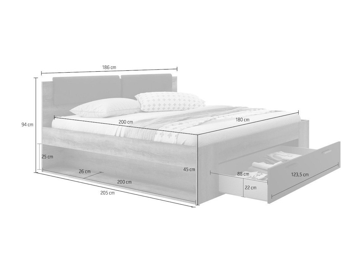 Ágy Levruvu 106 (Monastery tölgy + Fényes fekete)
