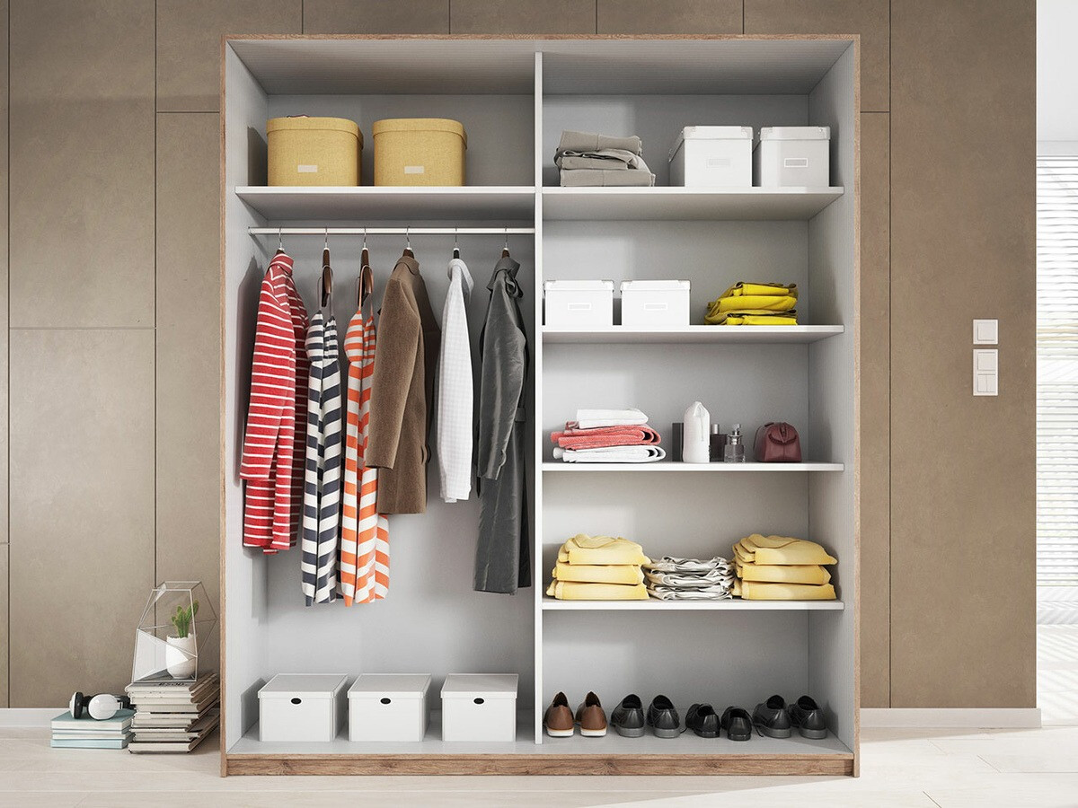 Gardróbszekrény Levruvu 105 (Monastery tölgy + Fekete)