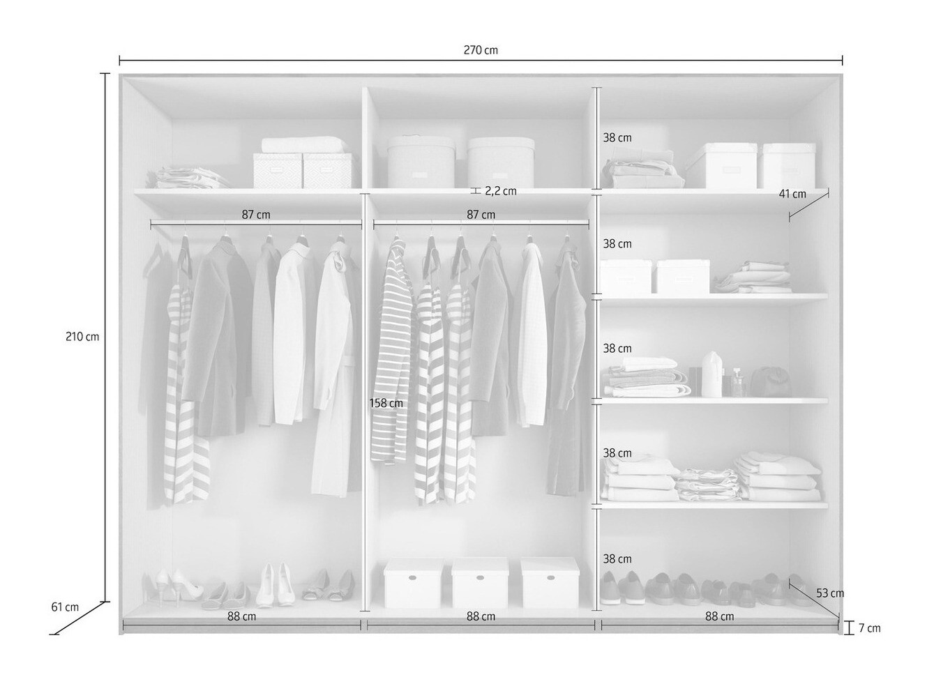 Gardróbszekrény Levruvu 105 (Monastery tölgy + Fekete)