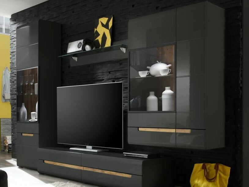 Fali szekrény Austin D102 (Antracit + Gloss antracit)