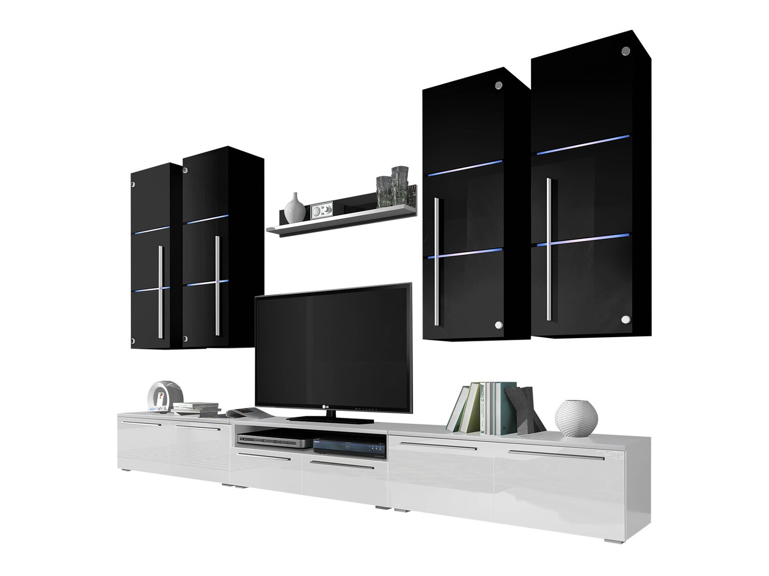 Nappali szett Nashville 102 (Fehér + Fényes fehér)