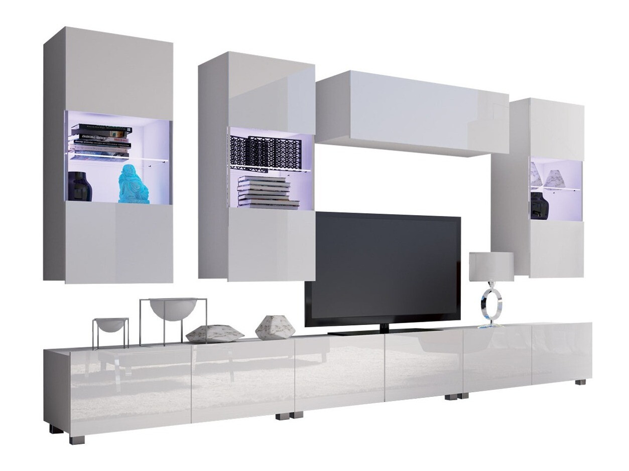 Nappali szett Tivdalu 121 (Fehér + Fényes fehér)