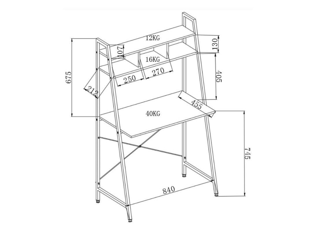 Íróasztal Houston 1889 (Sonoma tölgy + Fehér)