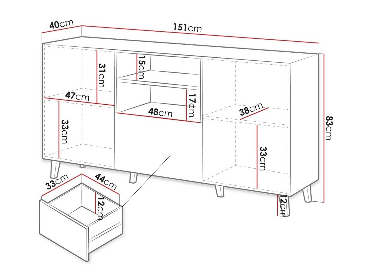 Komód Dicto (Fekete)