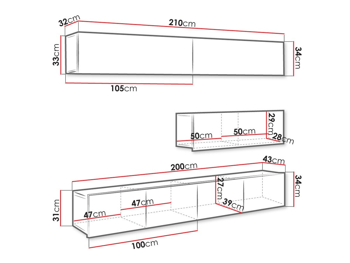 Nappali szett Tivdalu 112 (Fekete + Fényes fekete)