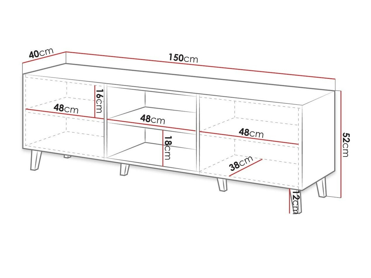 TV-állvány Dicto (Fehér + Fekete)