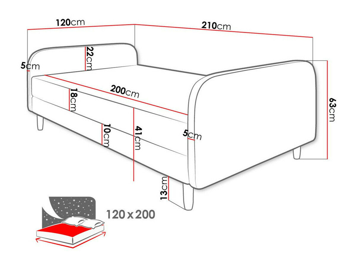 Ágy Memphis 125 (Rico 01)