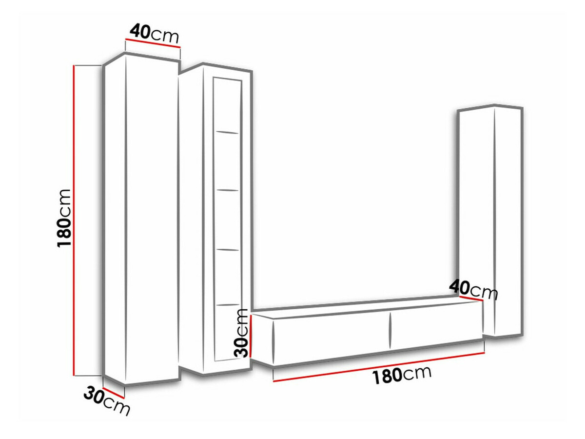 Nappali szett Venenou 101 (Fehér + Fényes fehér)