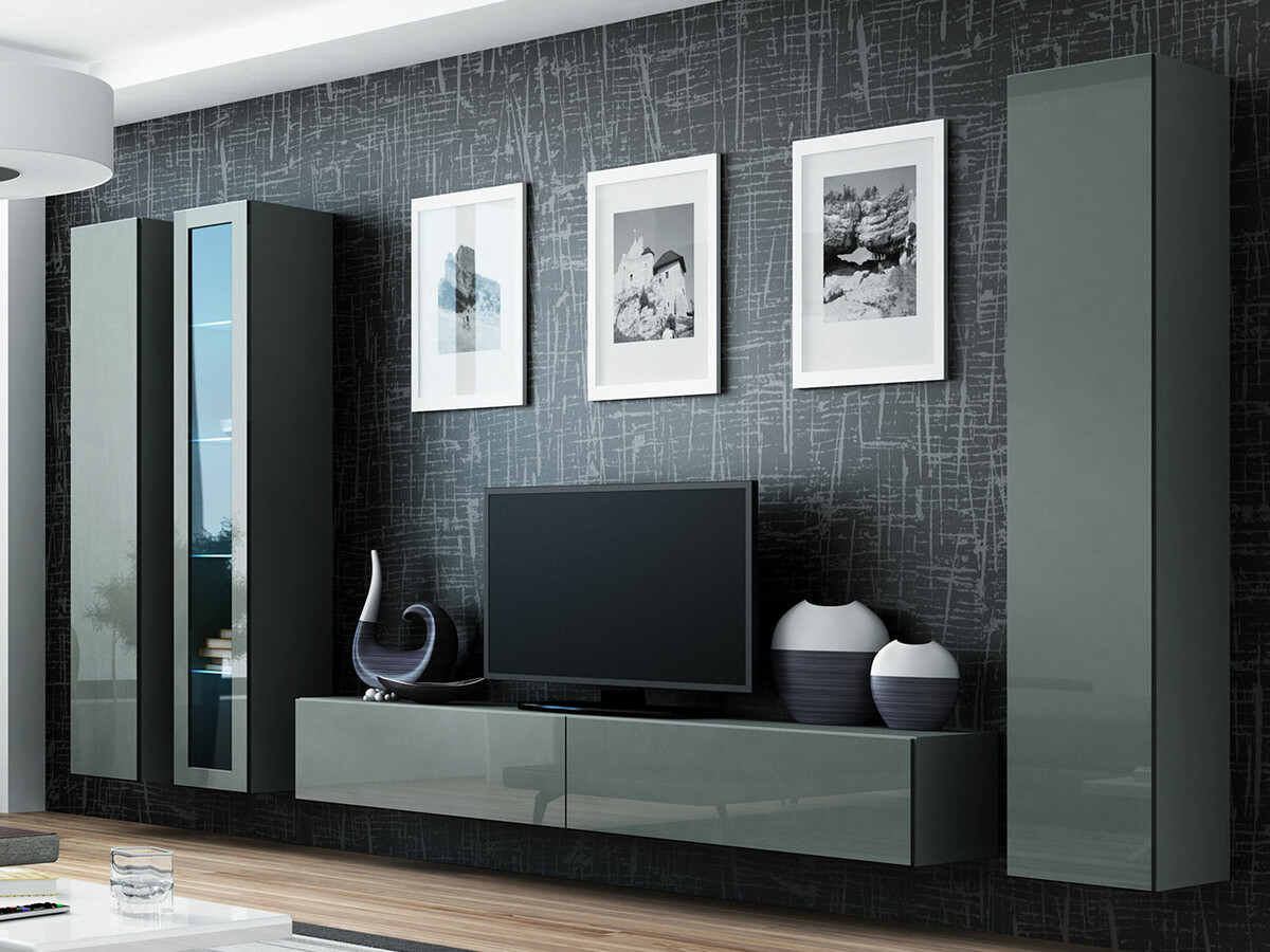 Nappali szett Venenou 101 (Szürke + Fényes szürke)