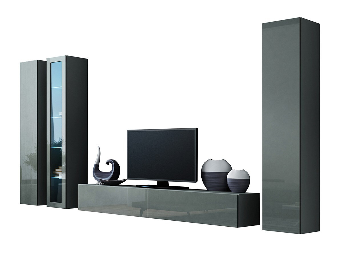 Nappali szett Venenou 101 (Szürke + Fényes szürke)