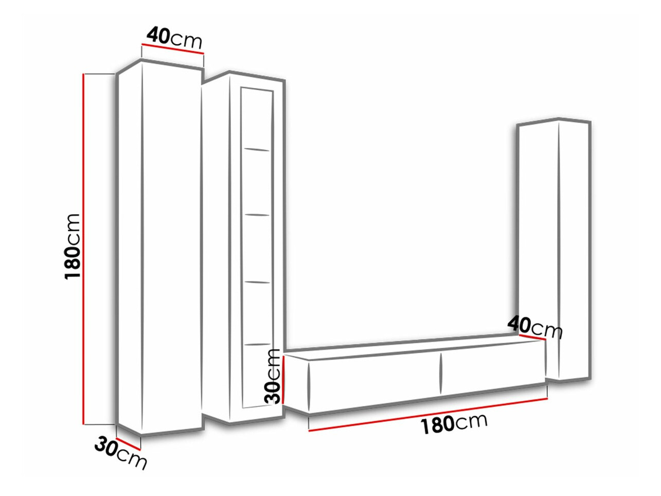 Nappali szett Venenou 101 (Szürke + Fényes szürke)