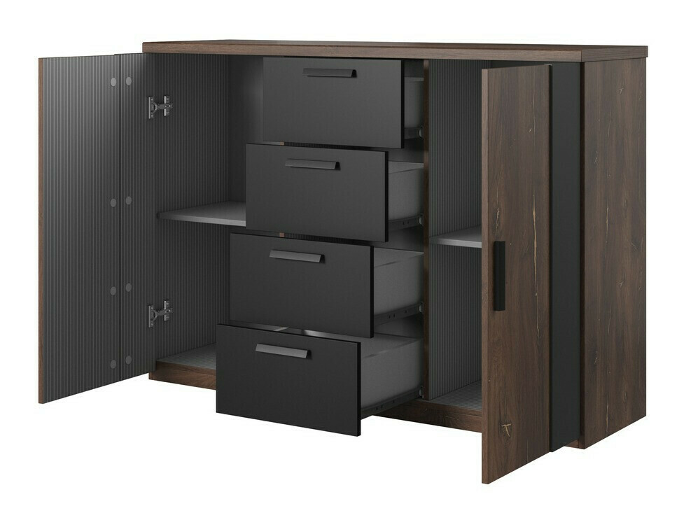 Hálószoba garnitúra Felelie 107 (Rusztikus sötét tölgy + Réz)