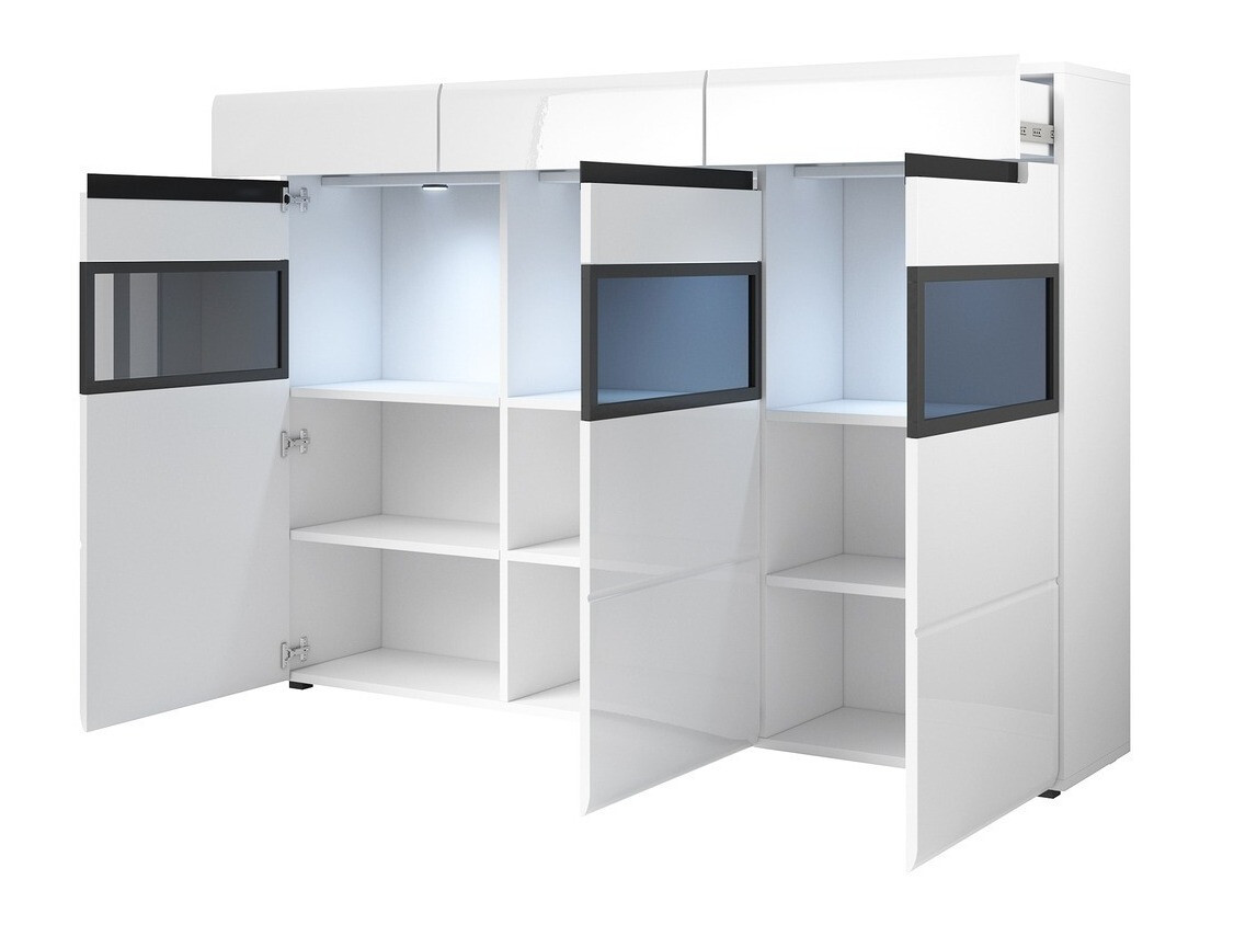 Komód Austin D106 (Antracit + Gloss antracit)