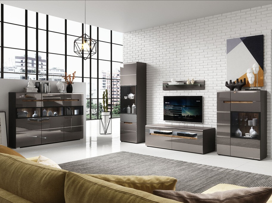 Komód Austin D106 (Antracit + Gloss antracit)