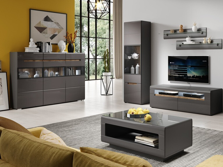 Komód Austin D106 (Antracit + Gloss antracit)