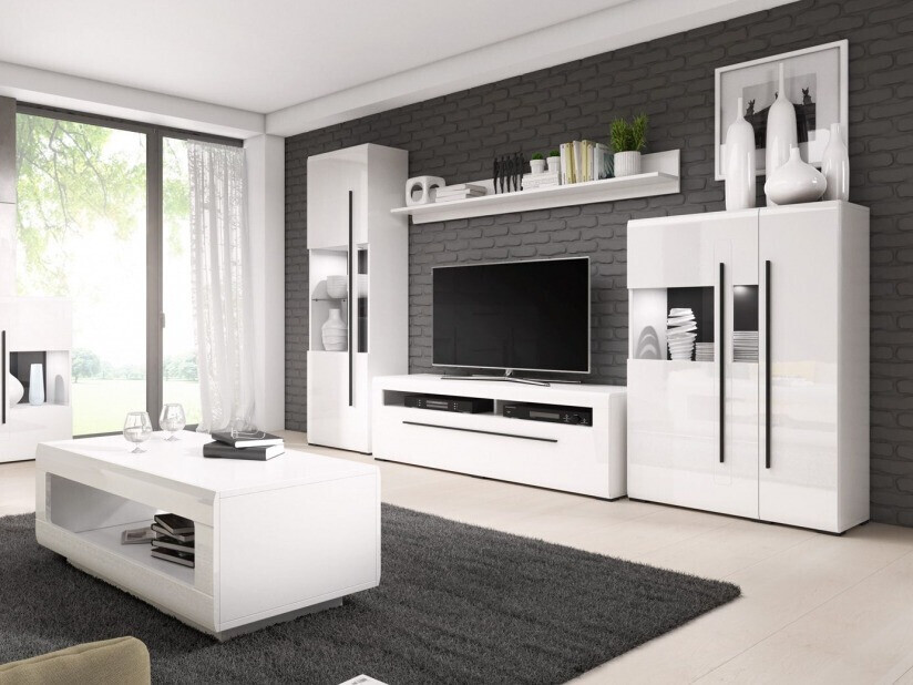 Fali polc Ophsalu 101 (Fehér + Fényes fehér)