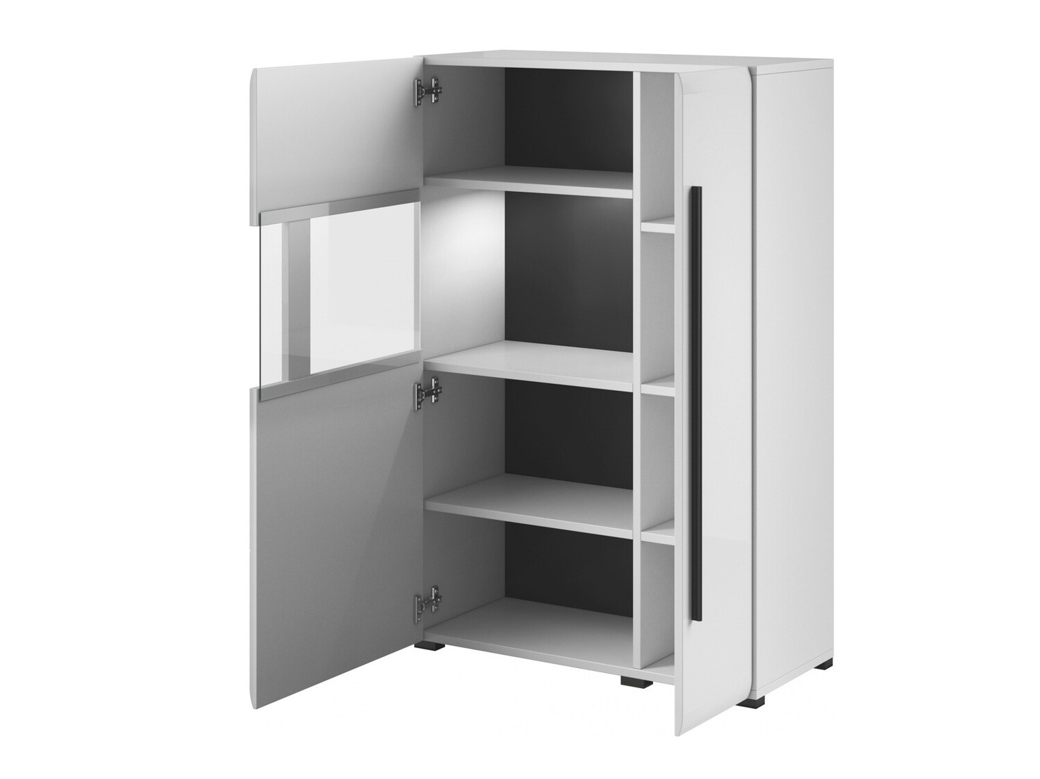 Szekrény Ophsalu 105 (Fehér + Fényes fehér)