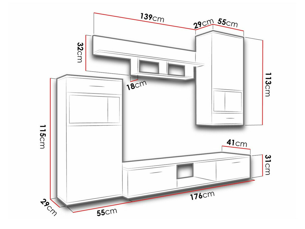 Nappali szett Tucson 109 (Sonoma tölgy)