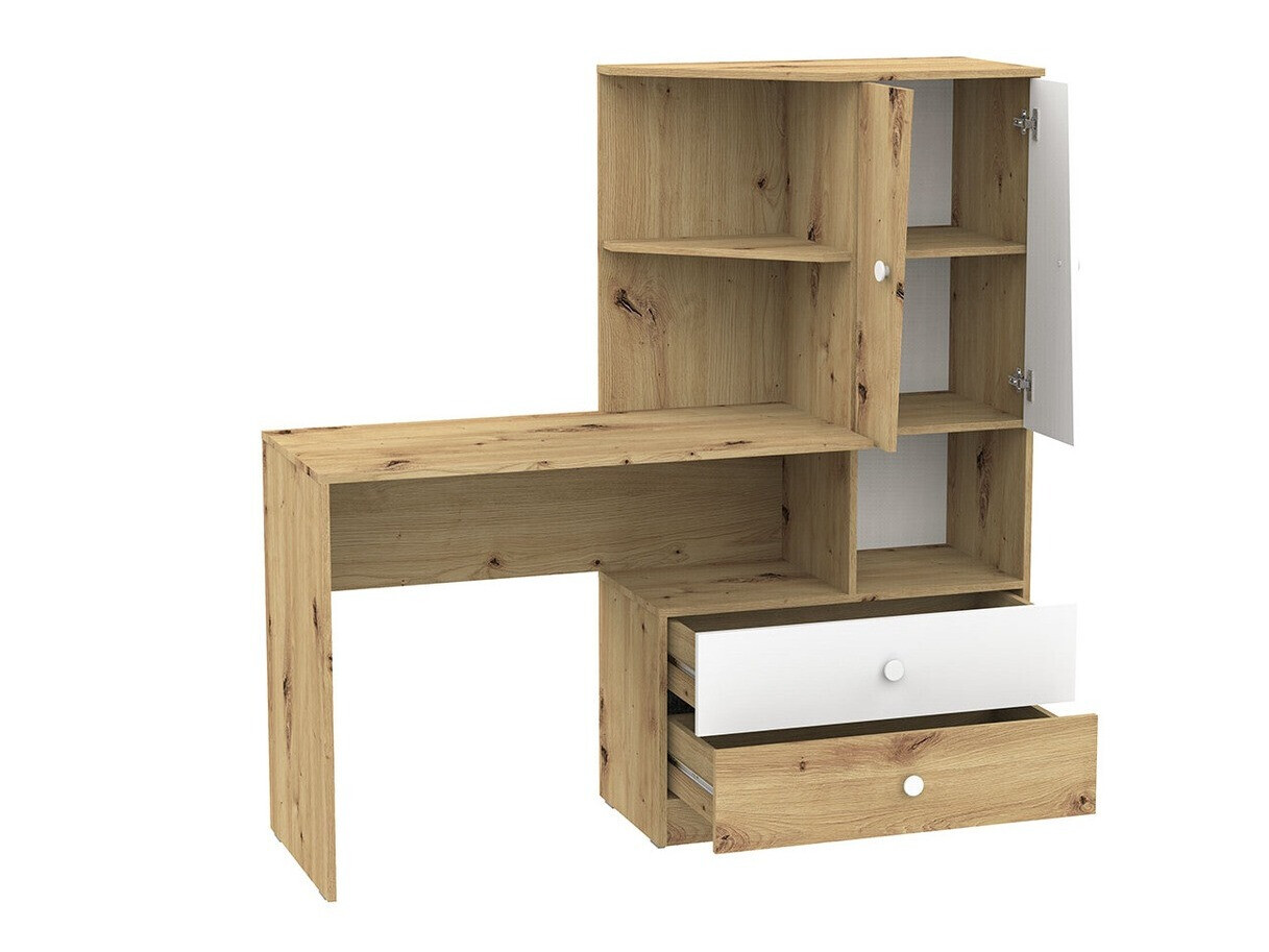 Íróasztal Almira 110 (Artisan tölgy + Fehér)