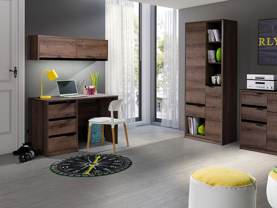 Íróasztal Fivelbo 100 (Monastery tölgy + Fényes fekete)