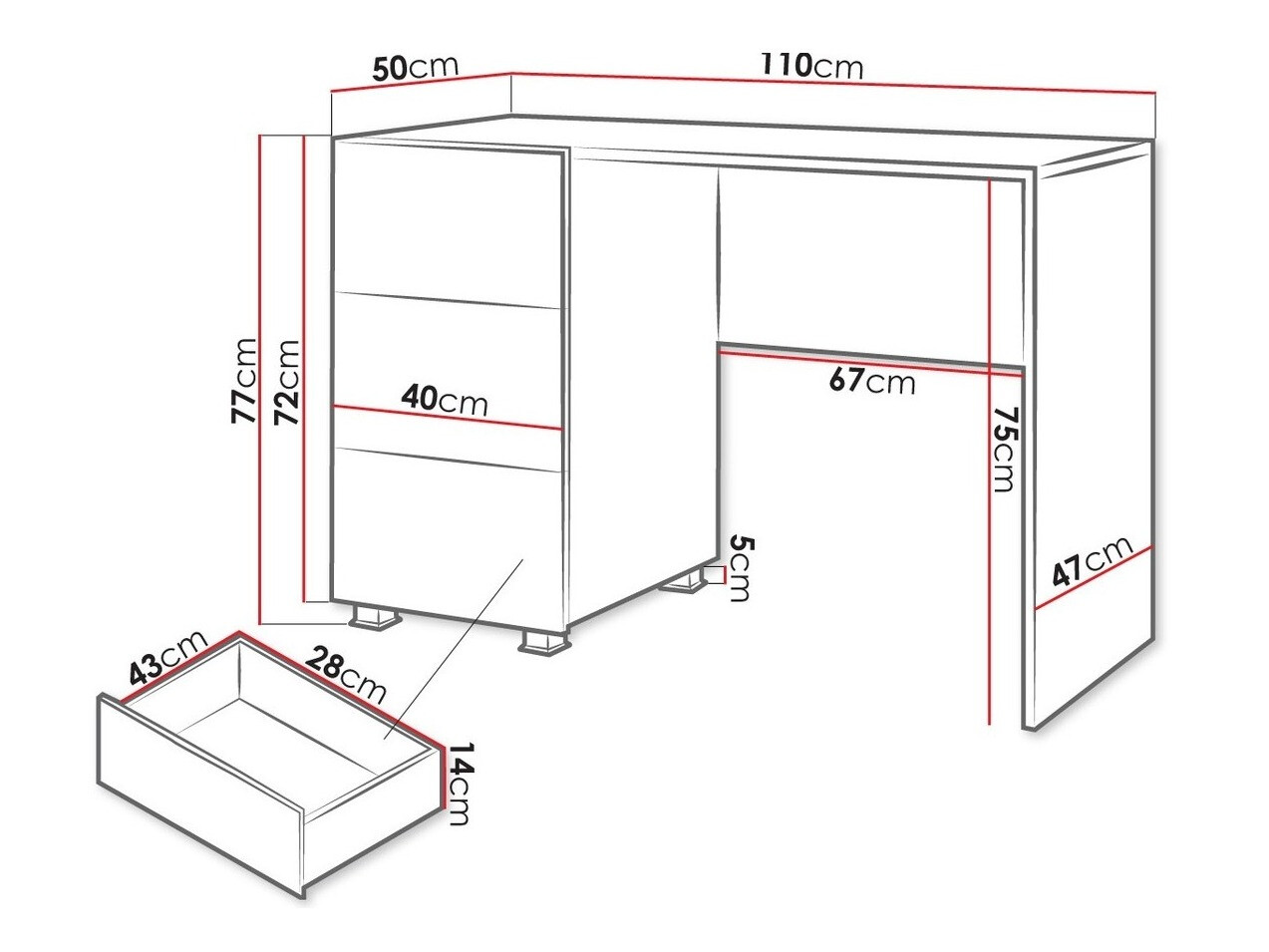 Íróasztal Tivdalu 122 (Arany tölgy)