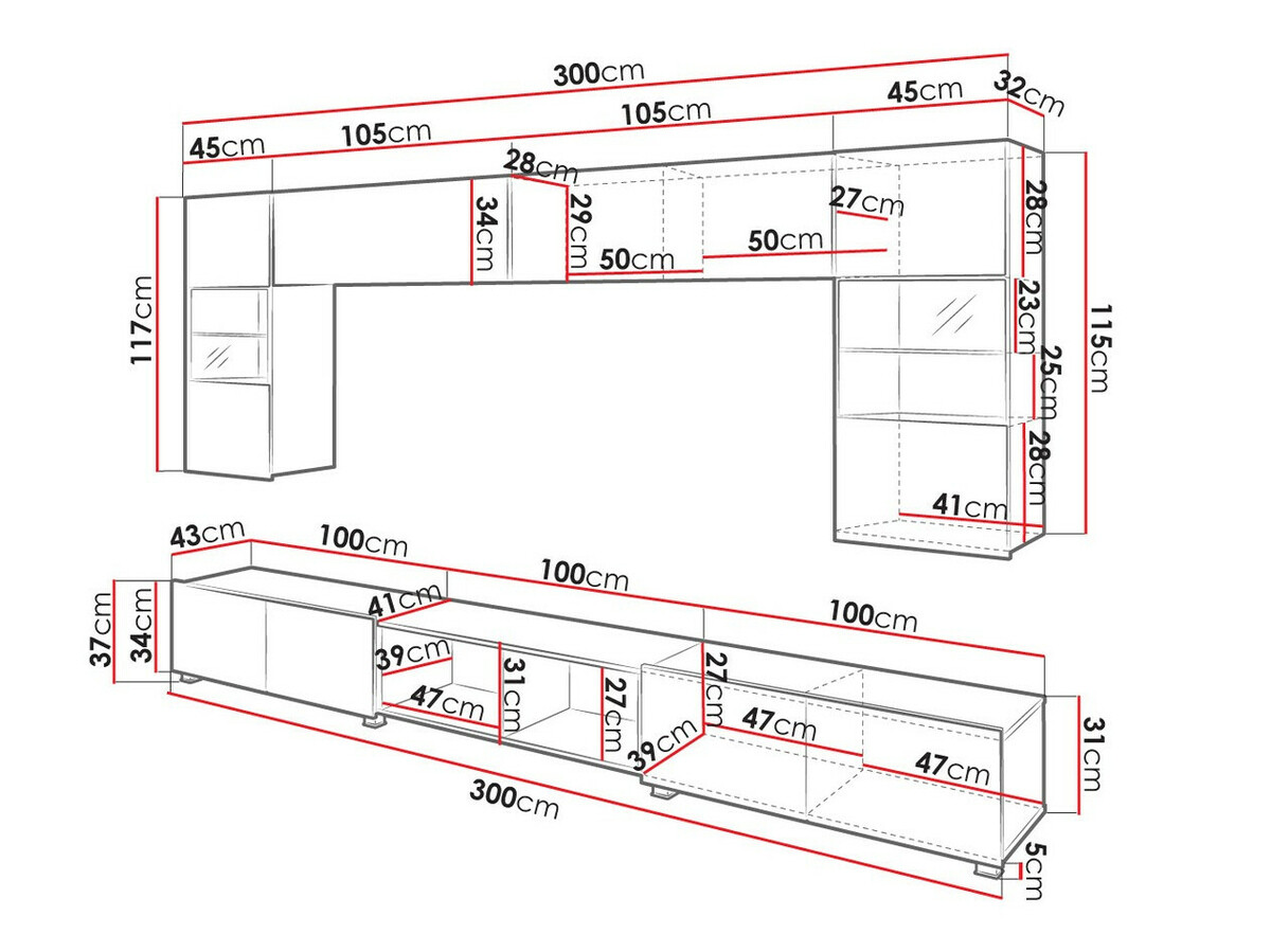 Nappali szett Remus XXIV (Fekete + Fényes fekete + Artisan tölgy)